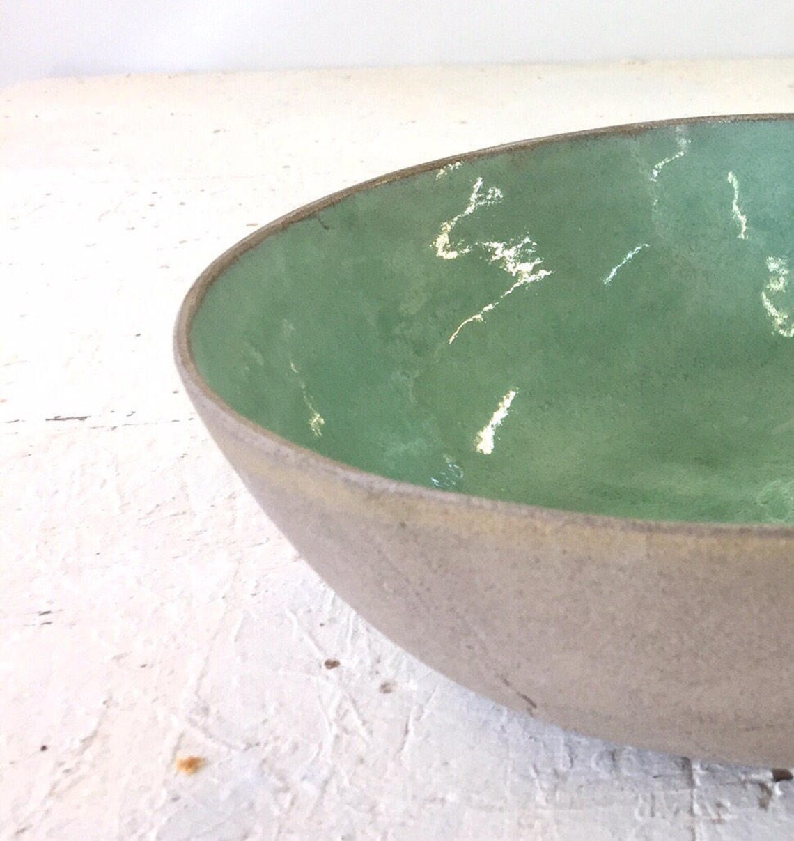 Large green salad bowl Etsy