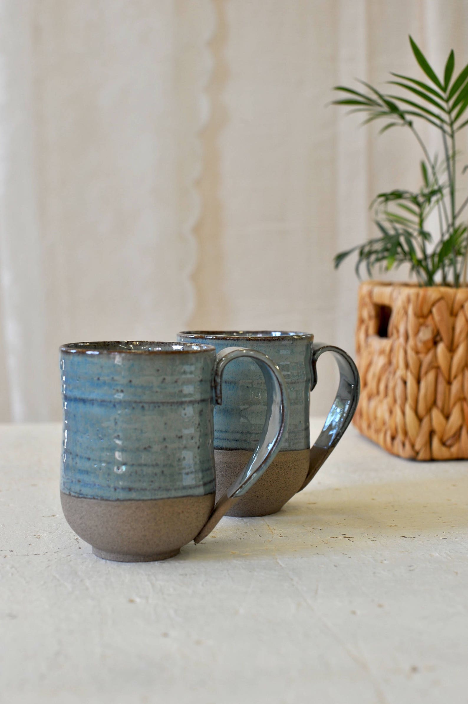 Large Ceramic Mug BLUE MUGS Big Ceramic Cups Pottery Mug Etsy Israel