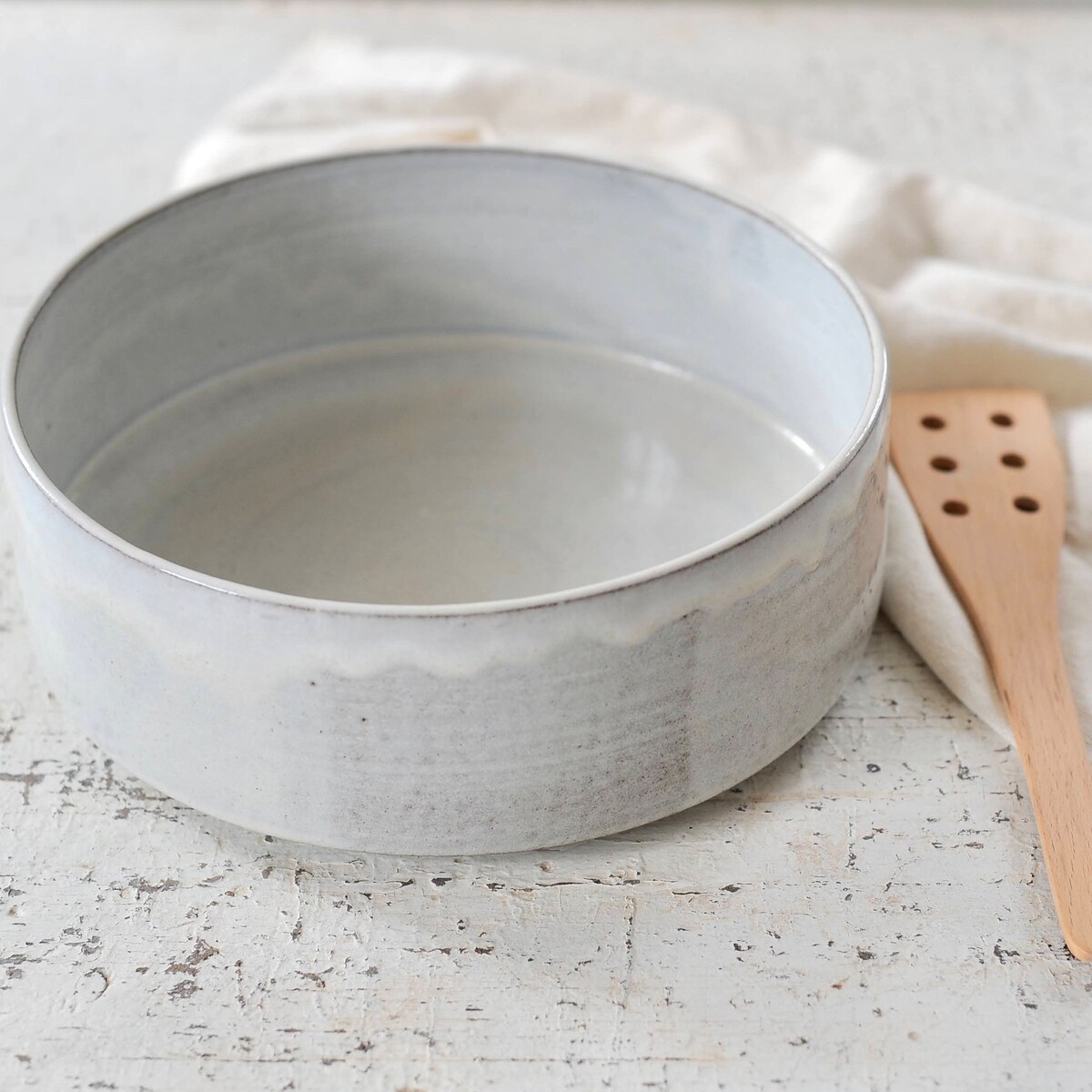 Rustic White Ceramic Serving Bowl, Ceramic Baking Bowl 26 X 7 Cm - Etsy