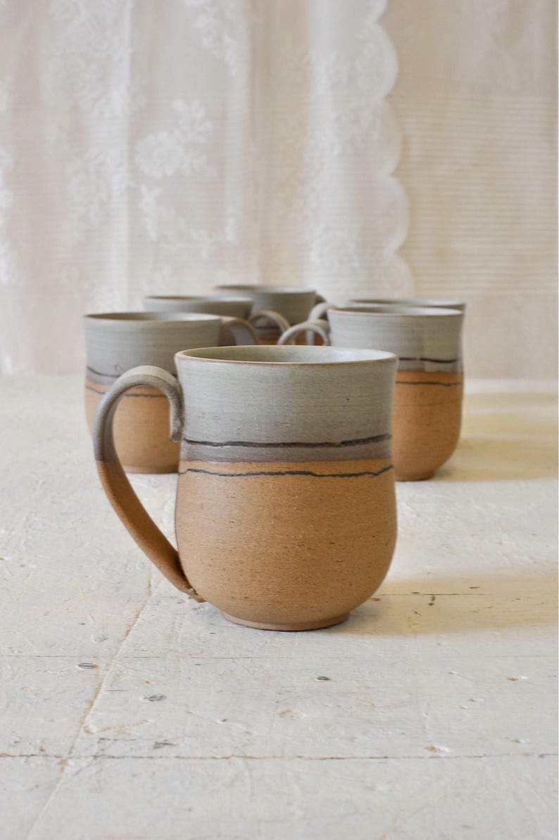 Mug en céramique, unique en son genre, mug en poterie fait main, mug à café en céramique, mug rustique, cadeau pour les amateurs de café, tasse à thé, mugs image 3