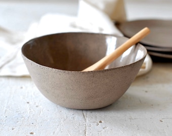 Gray ceramic soup bowl