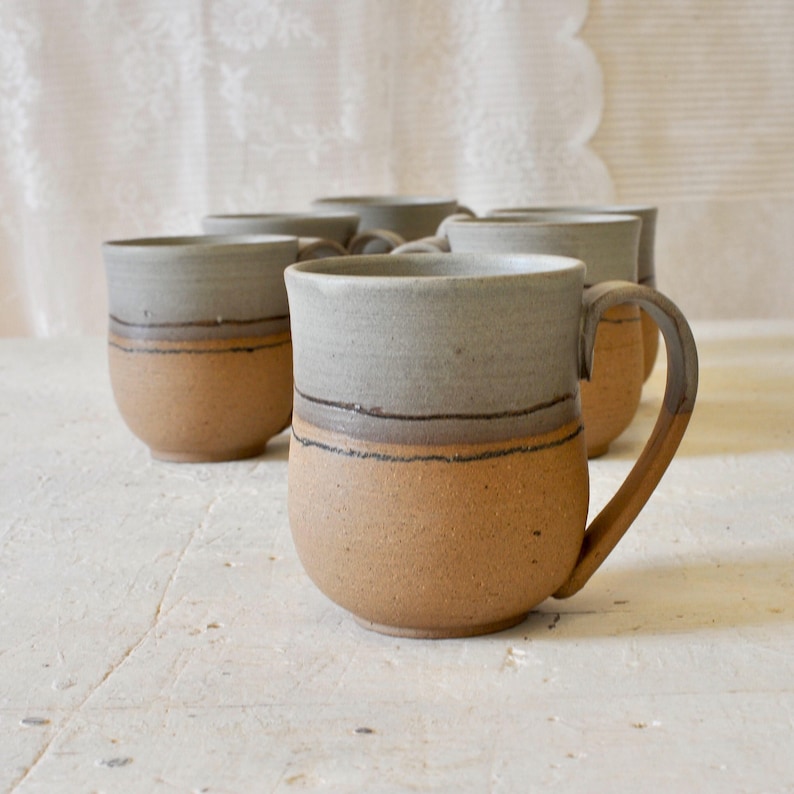 Mug en céramique, unique en son genre, mug en poterie fait main, mug à café en céramique, mug rustique, cadeau pour les amateurs de café, tasse à thé, mugs image 9