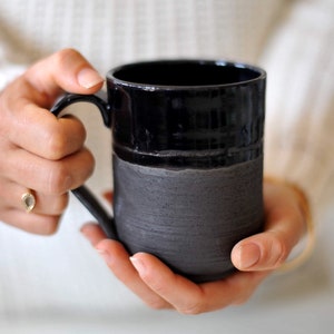 Black ceramic mug