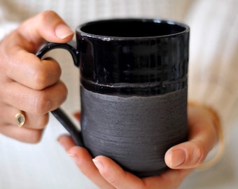 Black ceramic mug