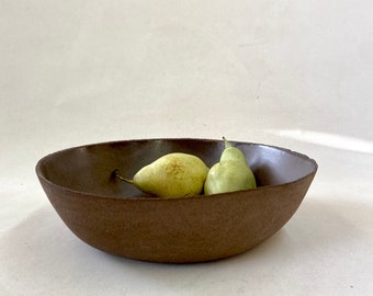 Ceramic bowl, Ceramic bowl, brown beige bowl, rustic ceramic, Salad bowl, Large bowl, Fruit bowl, Serving bowl, Pottery bowl, rustic bowl,