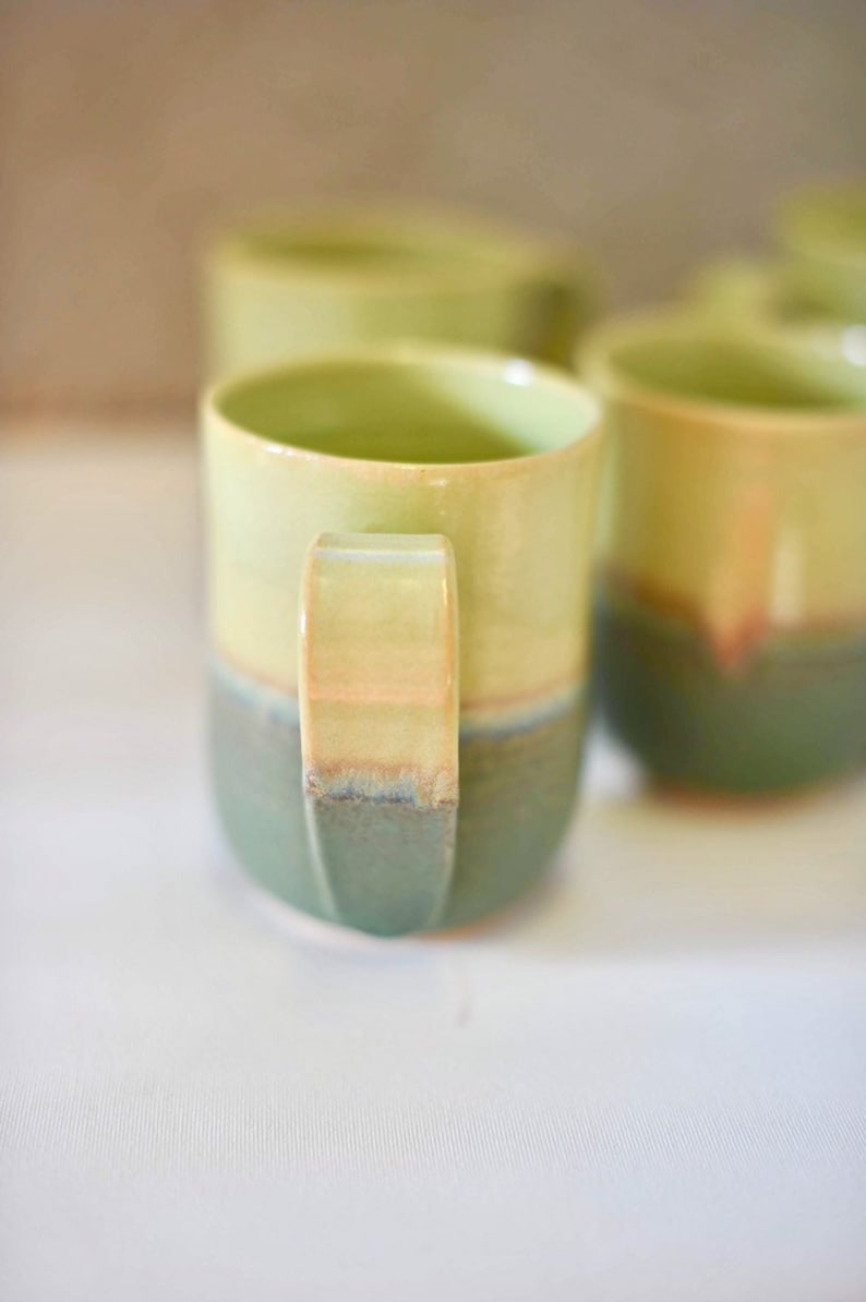 Green pottery mug image 8