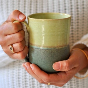 Green pottery mug image 1