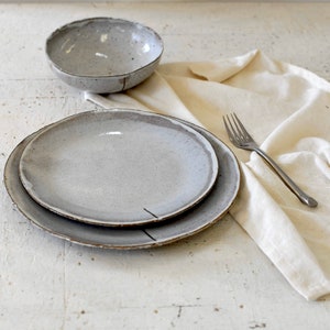 Three Piece rustic Ceramic plates set image 3