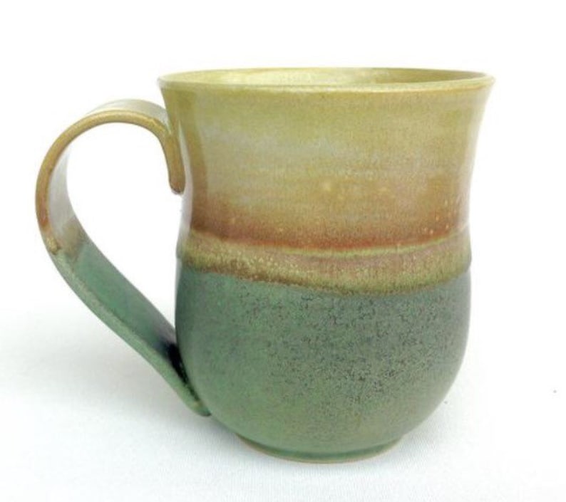 Green pottery mug image 5