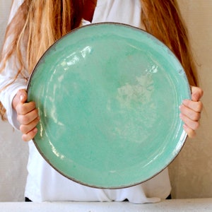 Large Celadon ceramic serving plate