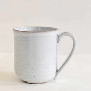 White rustic ceramic mug image 4