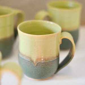 Green pottery mug image 6