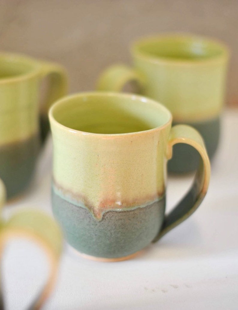 Green pottery mug image 6