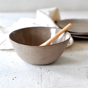 Gray ceramic soup bowl image 6