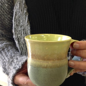 Green pottery mug image 7