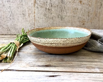 Ceramic bowl, Ceramic bowl, Green bowl, rustic ceramic, Salad bowl, Large bowl, Fruit bowl, Serving bowl, Pottery bowl, rustic bowl,