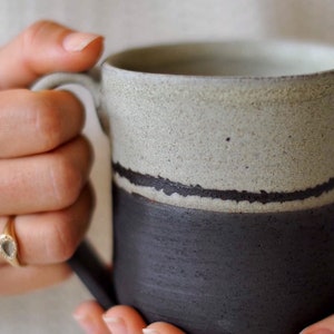 Taza de cerámica, taza única en su tipo, taza de cerámica hecha a mano, taza de café de cerámica, taza rústica, regalo para amantes del café, taza de té, juego de tazas imagen 5