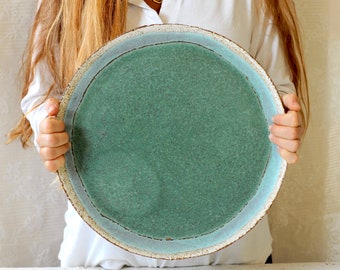 Large rough clay platter