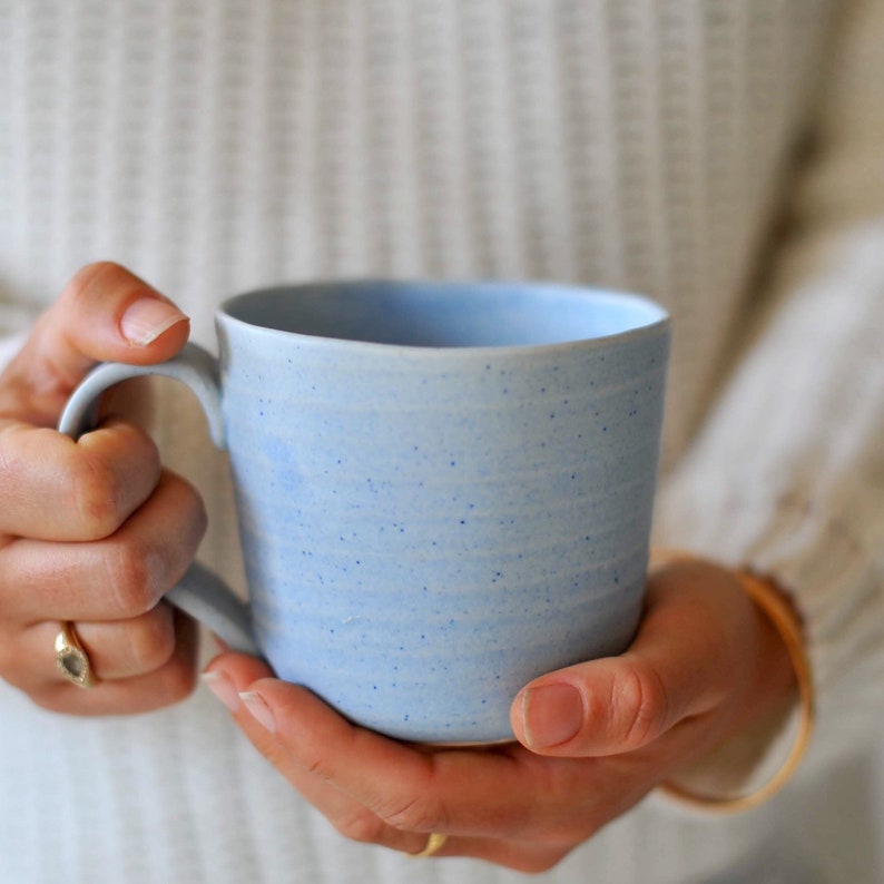 Ceramic blue mug, pottery mug image 2