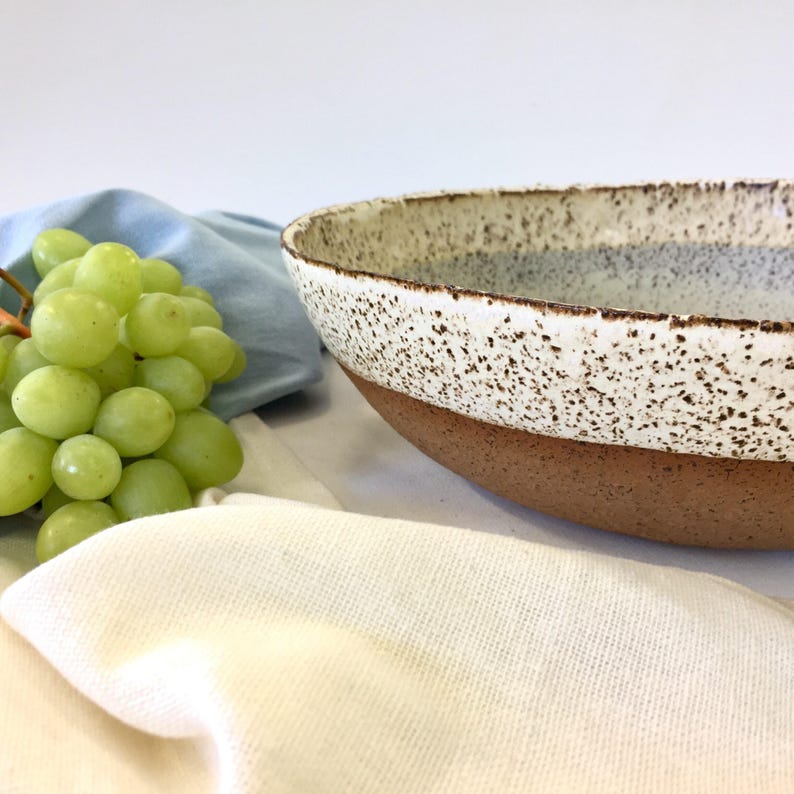 Ceramic bowl, light green bowl, Pottery bowl, Salad bowl, fruit bowl, Serving bowl, Serving bowl, Large bowl, Modern bowl, open bowl image 3