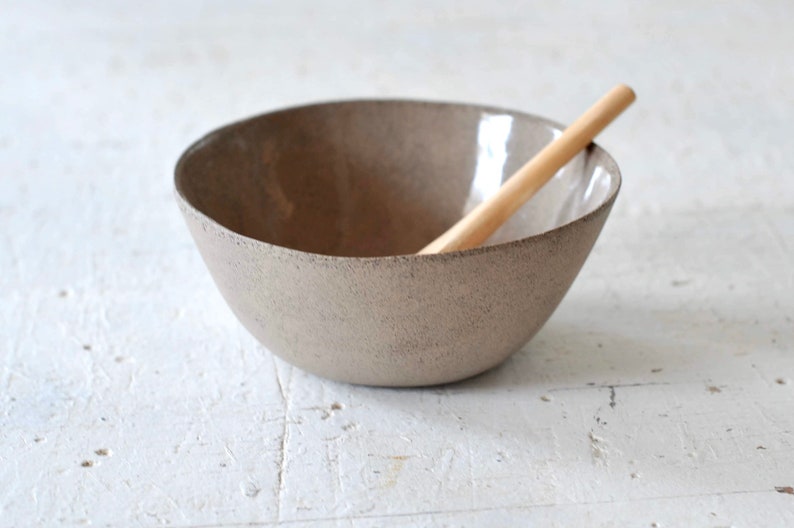 Gray ceramic soup bowl image 9