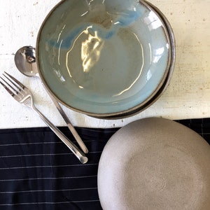 Deep plate , pasta plate blue and gray image 7