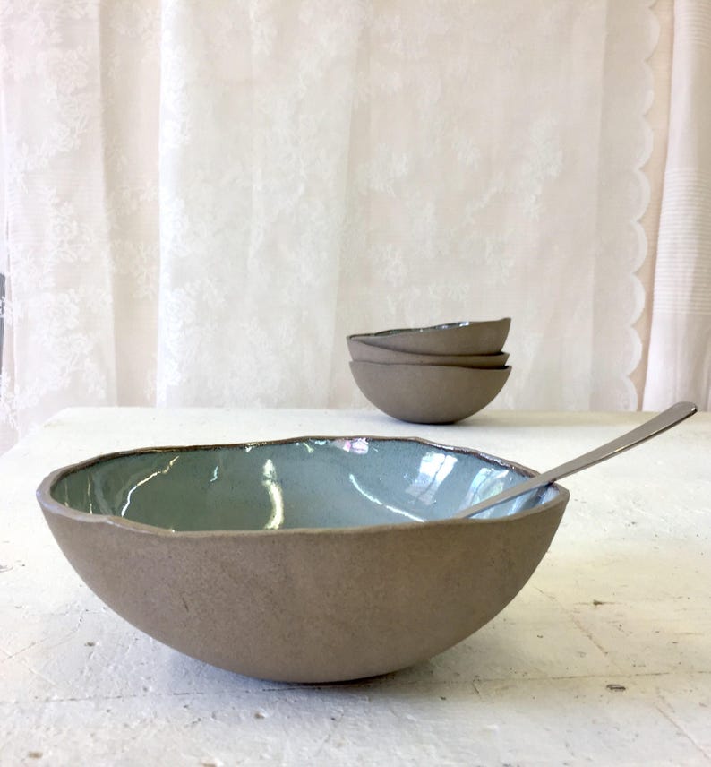 Ceramic bowl, Soup bowl, Mixing bowl, blue ceramic bowl, Serving bowl, Cereal bowl, Pottery bowl, serving dish, blue dish, ramen bowl image 7
