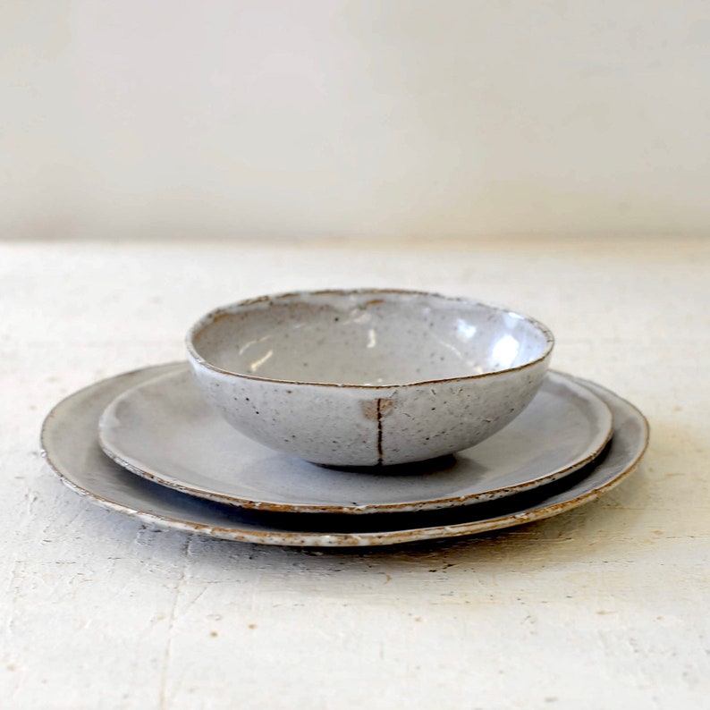 Three Piece rustic Ceramic plates set image 7