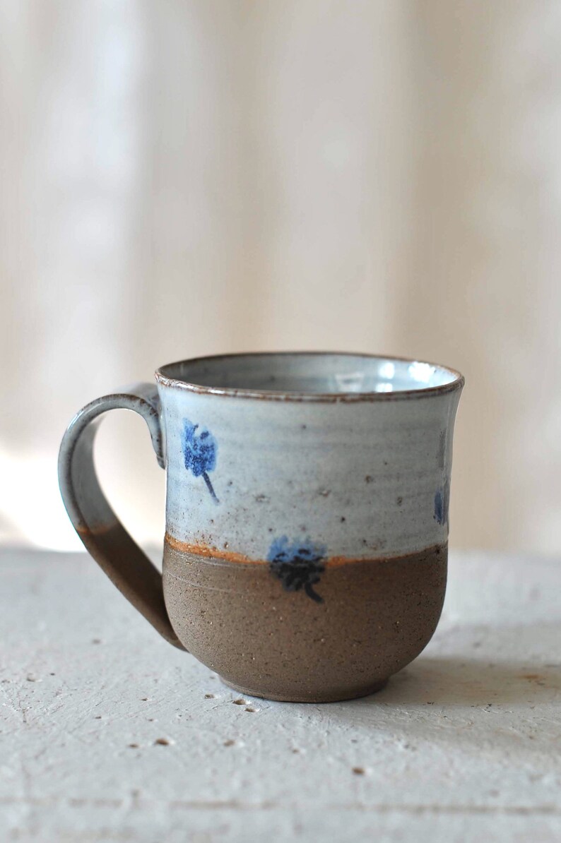 Ceramic mug with blue flowers image 9