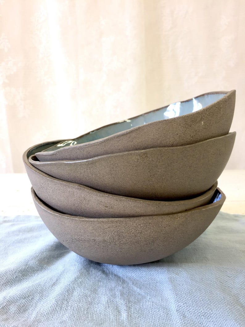 Ceramic bowl, Soup bowl, Mixing bowl, blue ceramic bowl, Serving bowl, Cereal bowl, Pottery bowl, serving dish, blue dish, ramen bowl image 8