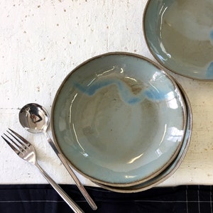 Deep plate , pasta plate blue and gray image 4