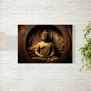 Buddha Wall Art Print, Printable Home Decor, Inspirational Buddhist Design, Buddhist Spiritual Art, Mindful Wall Decor, Digital Downloadable