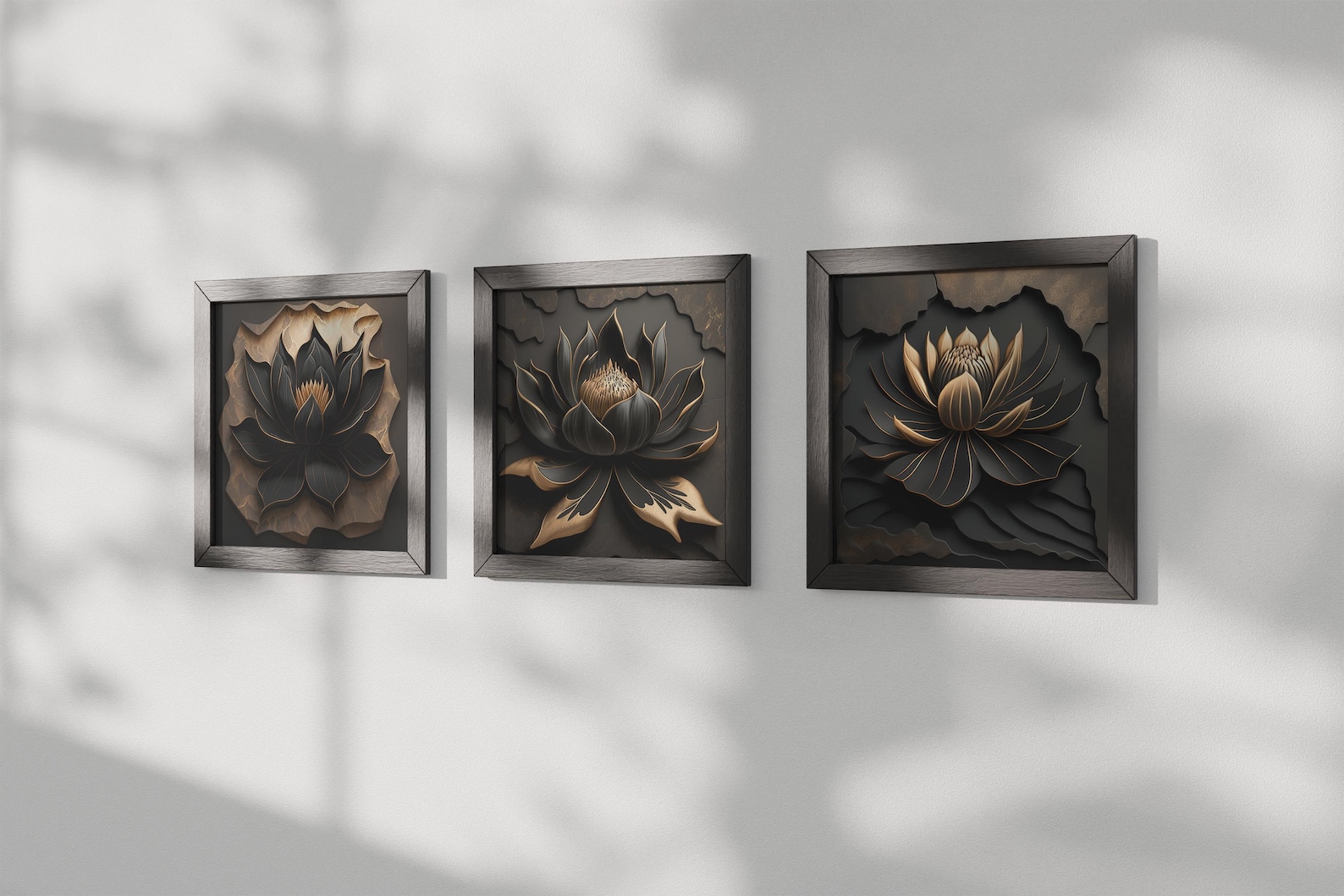 3D Flower Print Wall Art, Blooming Lotus Flower Digital Painting ...