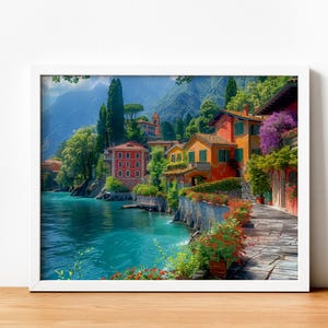 Printable Vintage Landscape Artwork, Serene Nature Scene Wall Art, Nature Art Decor, Floral Farmhouse Wall Decor, Instant Download
