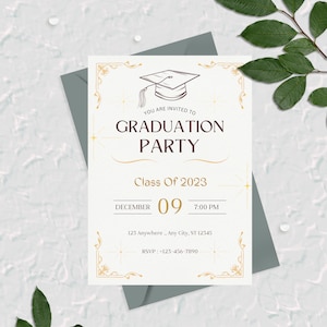 Editable Graduation Party Invitation, Convocation Invitation Template ...