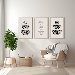 Motivational Quote Prints Set, Abstract Wall Art for Home Office, Home Decor Trio, Home Office Wall Hanging, Quote Print, Digital Download