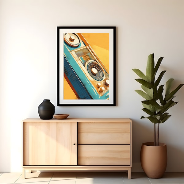 Radio Print Wall Art, Musician Room Decor, Music Room Sound Artwork, Recording Home Decor, Digital Download