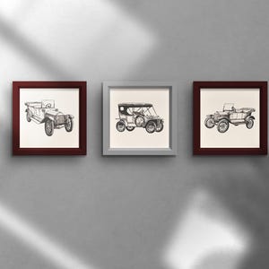 Vintage Car Patent Prints, Set of 3, Printable Car Posters, Car Enthusiast Gift, Retro Classic car Prints, Instant Download