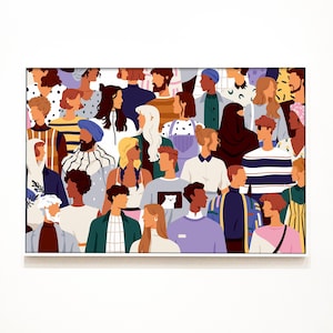 Diverse Faces Art Print: Seamless People Pattern (Digital Download)