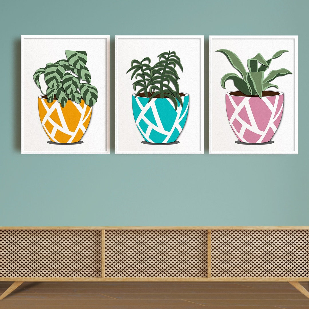 House Plant Art Print, Printable Botanical Art Decor, House Plant Lover