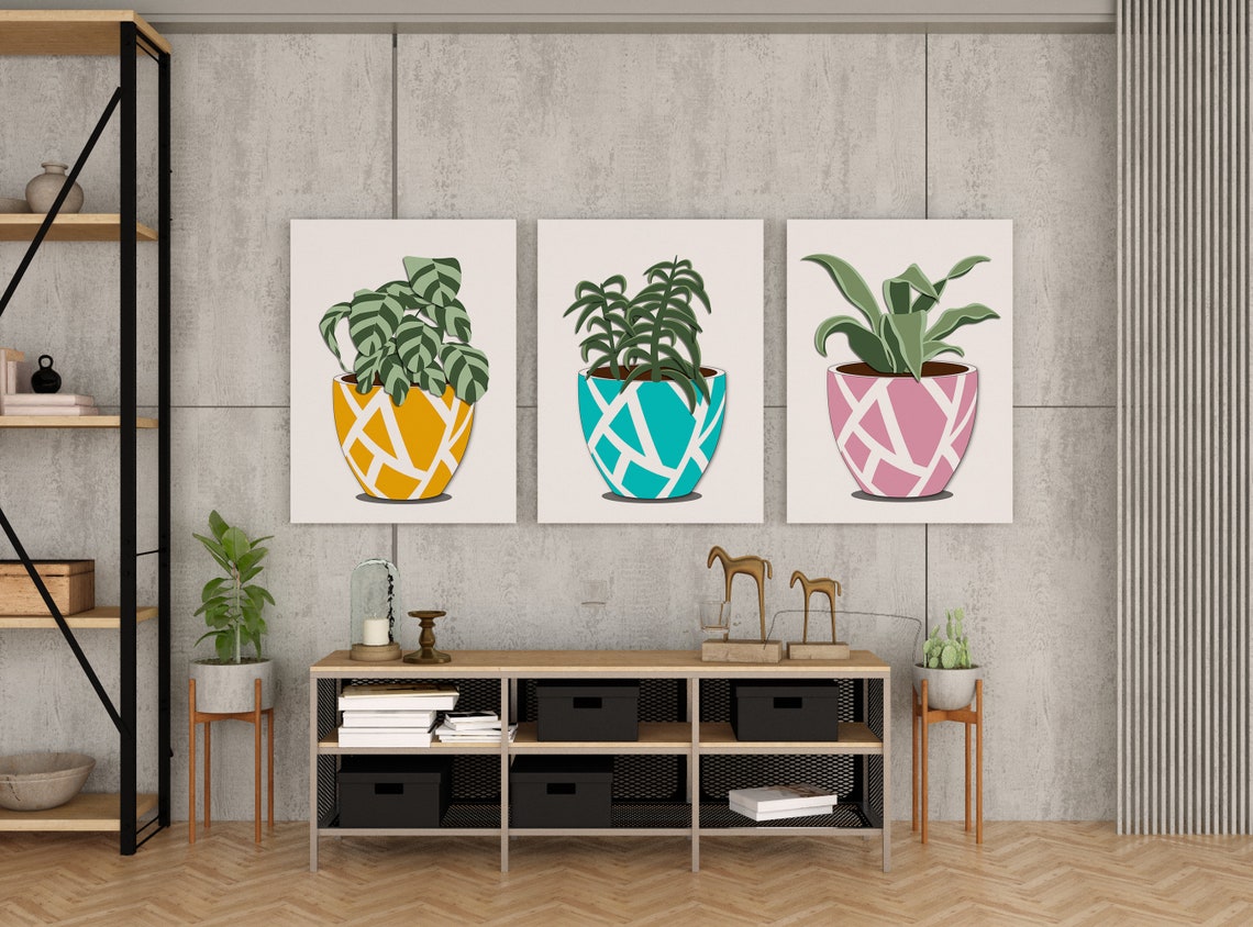 House Plant Art Print, Printable Botanical Art Decor, House Plant Lover