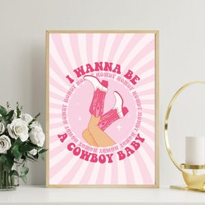 Pink Cowgirl Print, Howdy Print, Preppy Wall Art, Western Dorm Room Decor, Pink Cowgirl Boots, Digital Download