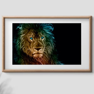 Colorful Lion Abstract Digital Print, Lion Face Printable Wall Art, Lion Print, Instant Download Animals Wall Decor