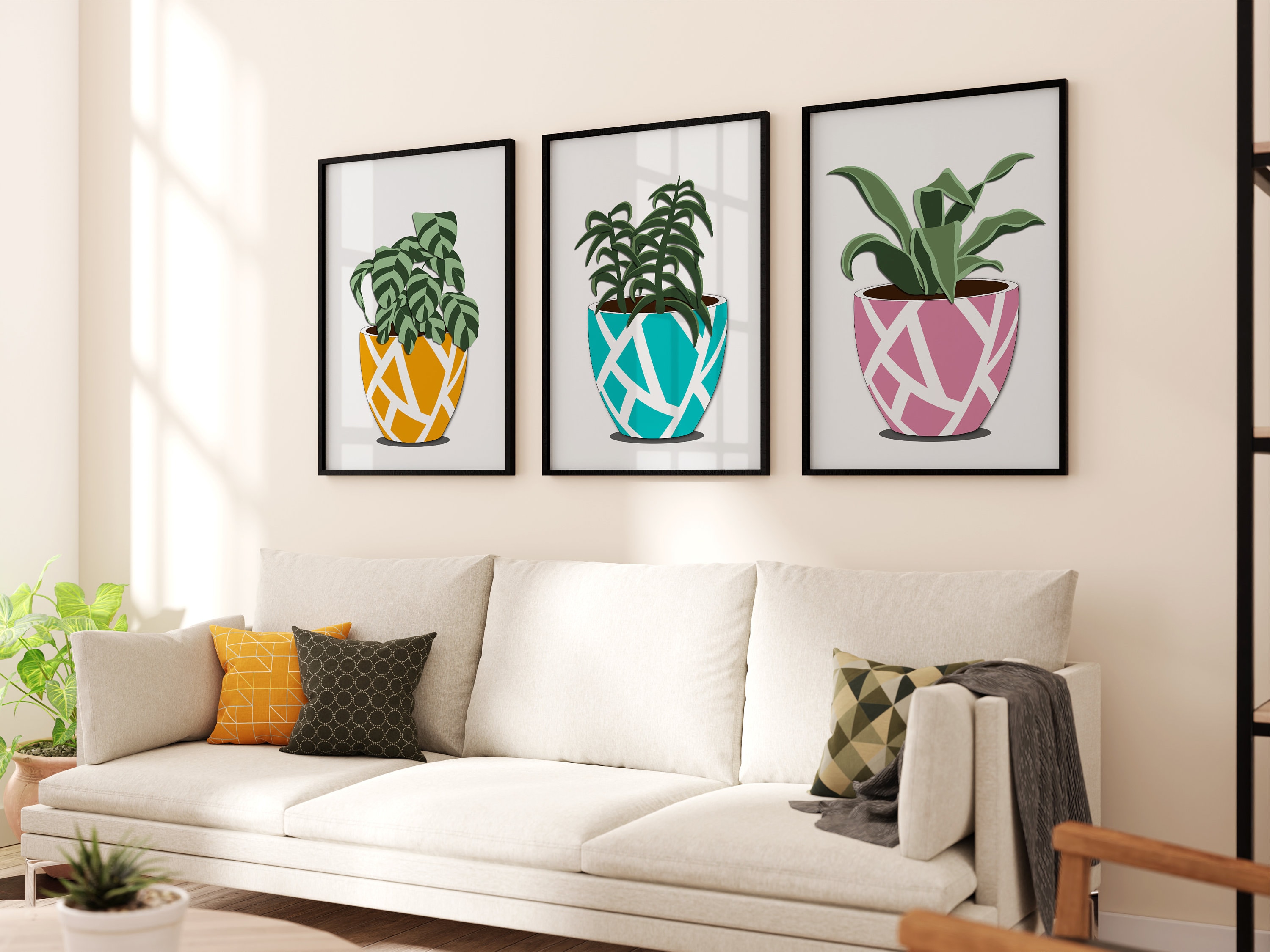 House Plant Art Print, Printable Botanical Art Decor, House Plant Lover