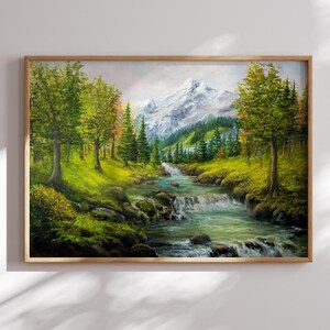 Nature View Oil Painting,  Farmhouse Decor, Landscape Painting Printable Wall Art, Cottage core, Gallery Set, Digital Download