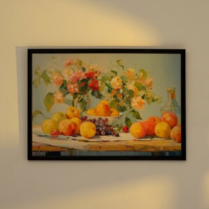 Kitchen Still Life oil Painting, Original Oil Painting Still life summer Oil on Canvas Artwork, minimalist fruit art prints, Kitchen Decor