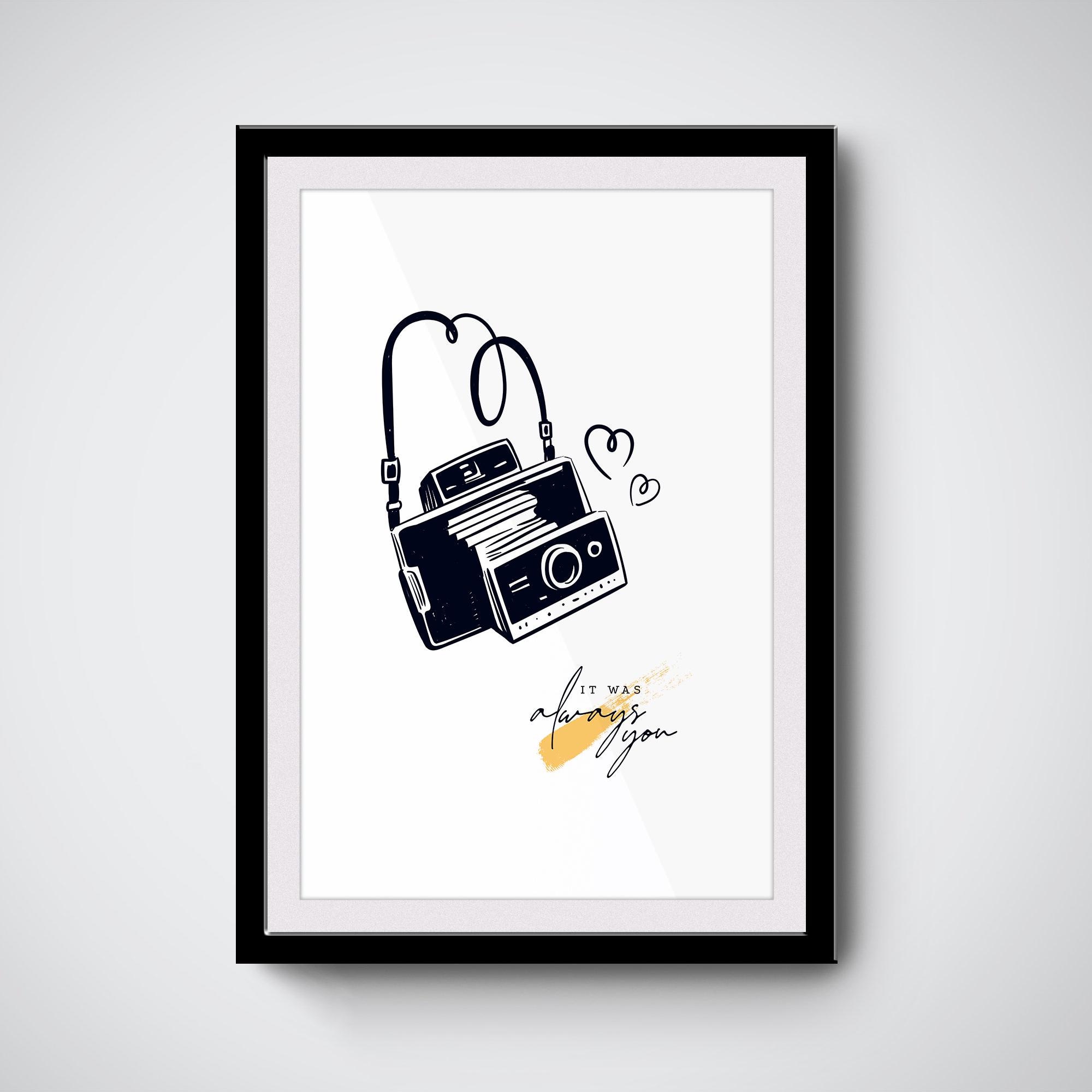 Vintage Camera Print, Polaroid Poster, Printable Camera, Retro Polaroid, Retro Wall Print, Camera Wall Art, Digital Print