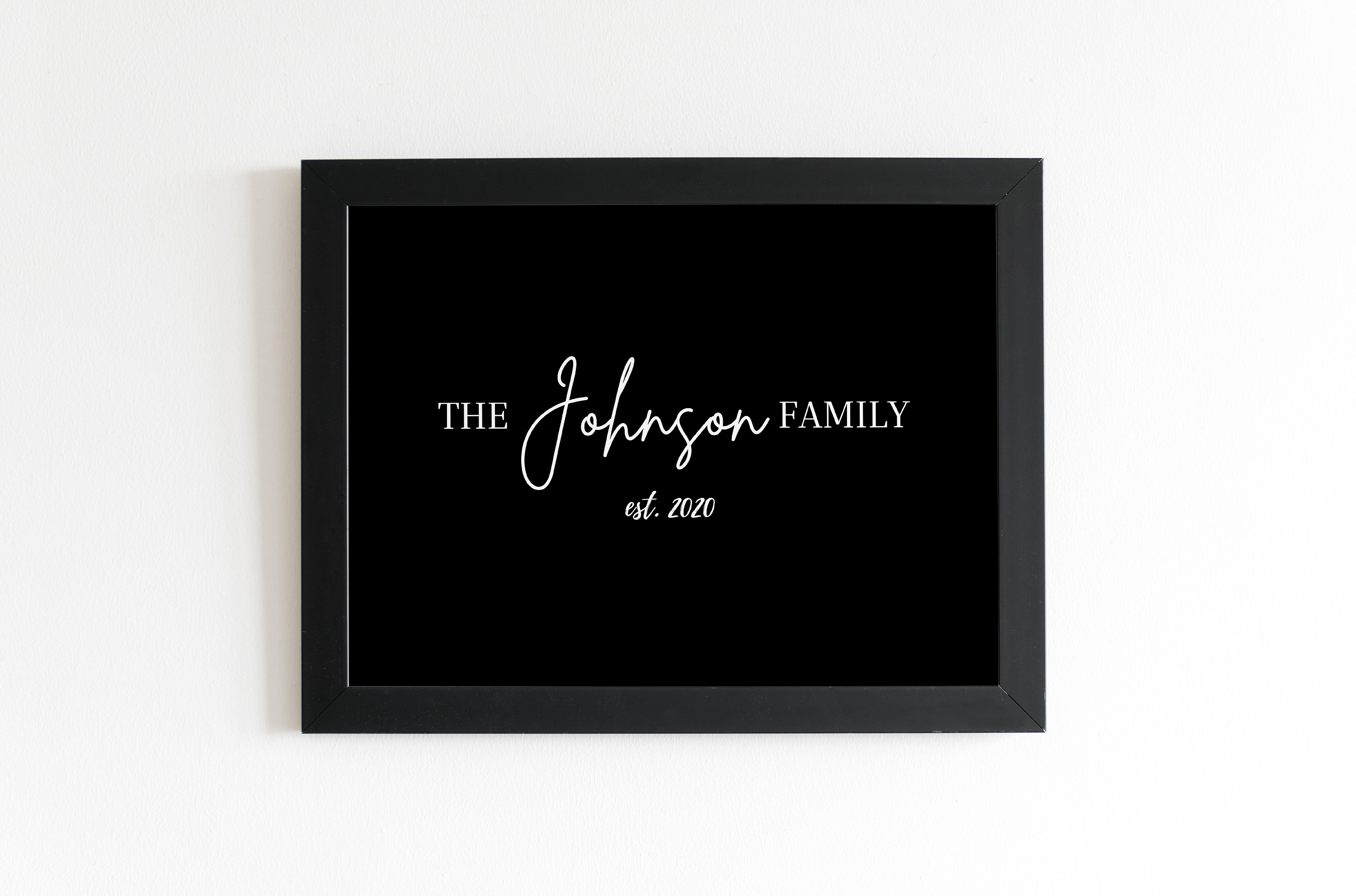 Editable Family Frame, Family Name Personalized Living Room Wall Decor ...