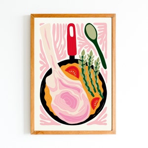 Food Art Print Wall Art, Asian Food Wall Art, Eclectic Wall Art, Food Art Print, Kitchen Wall Art, Downloadable Art, Digital Download