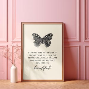 Butterfly Quote Printable Wall Art, Inspirational Saying, Encouraging Message, Minimalist Home Decor, Instant Download